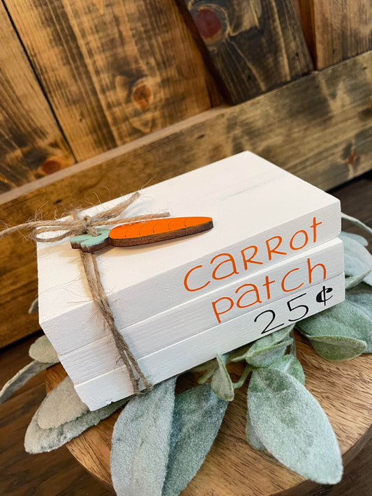 Tiered Tray Mini Book Stack - Carrot patch 25 cents