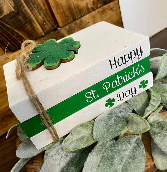Tiered Tray Mini Book Stack - Happy St Patrick's Day