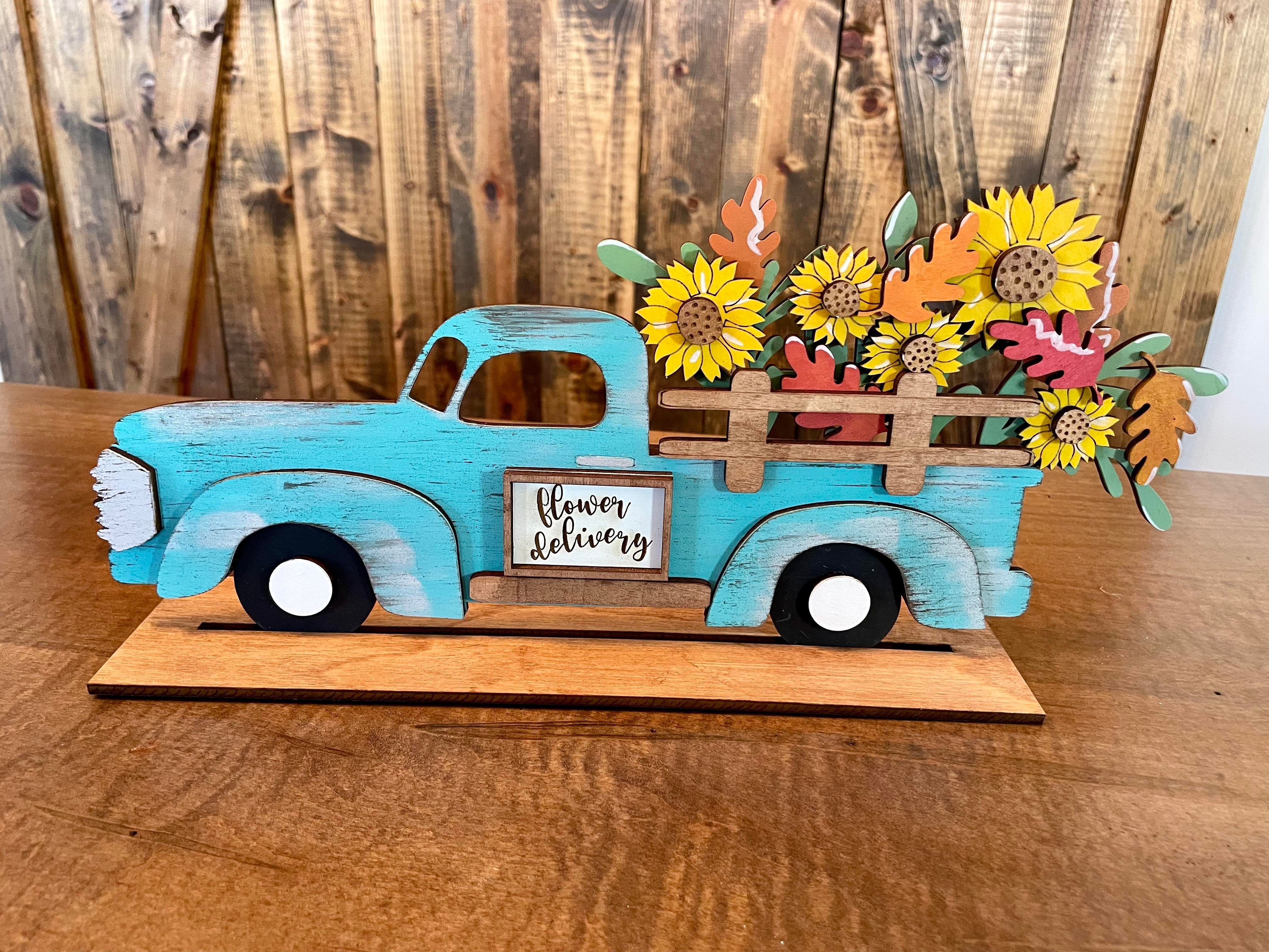 3d Interchangeable Truck with Flowers SET