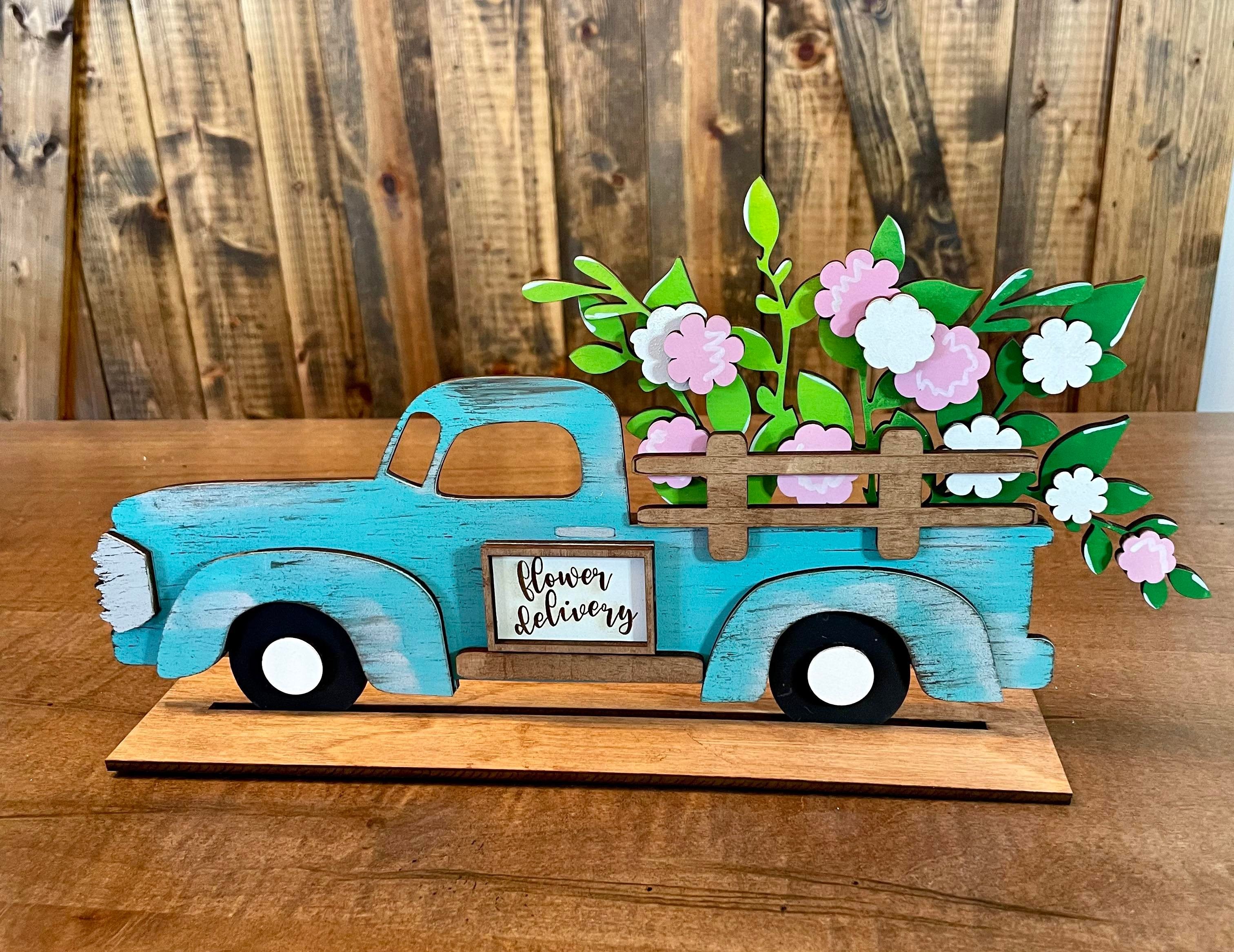3d Interchangeable Truck with Flowers SET