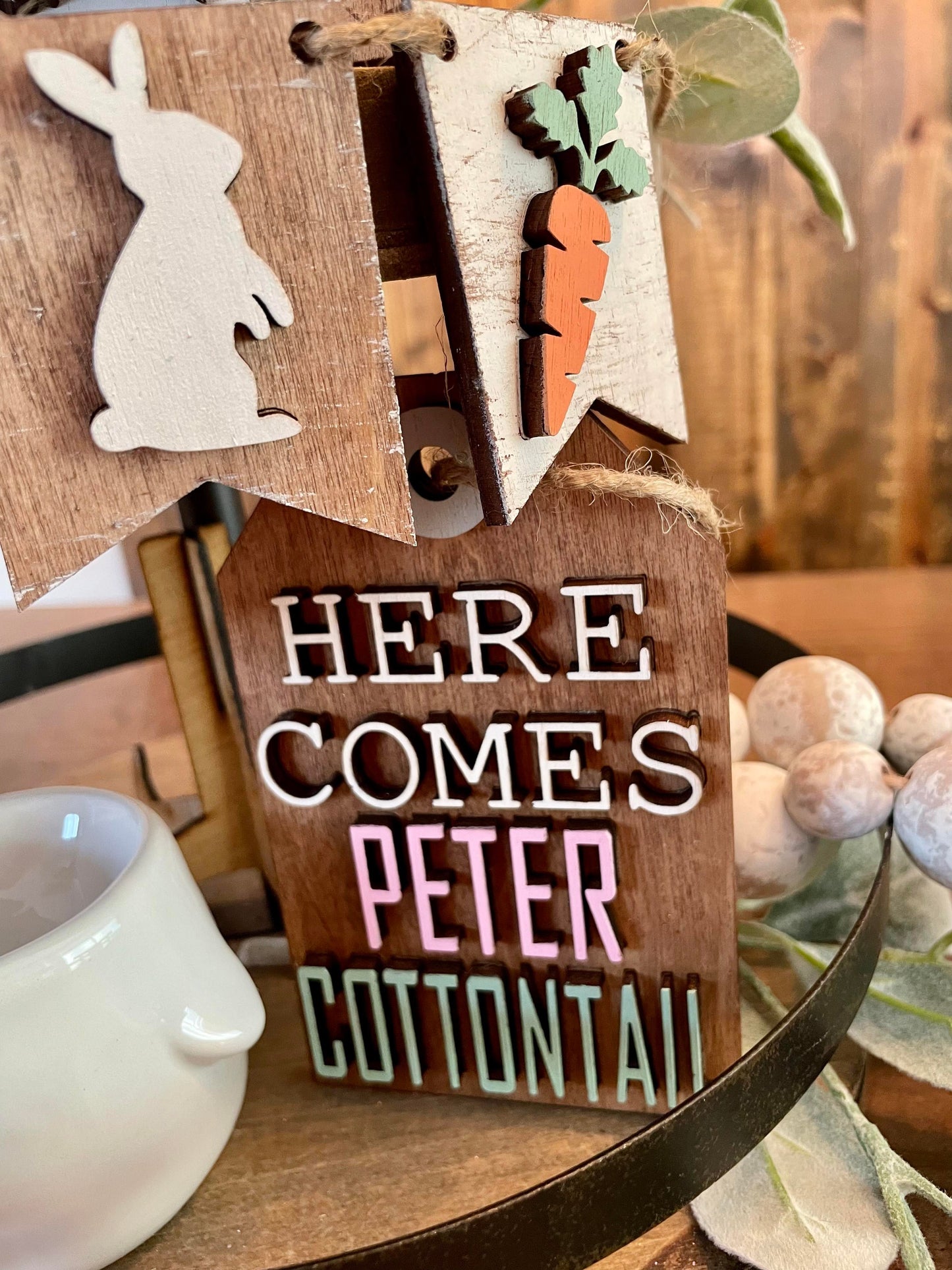 3D Tiered Tray Decor - Peter Cottontail