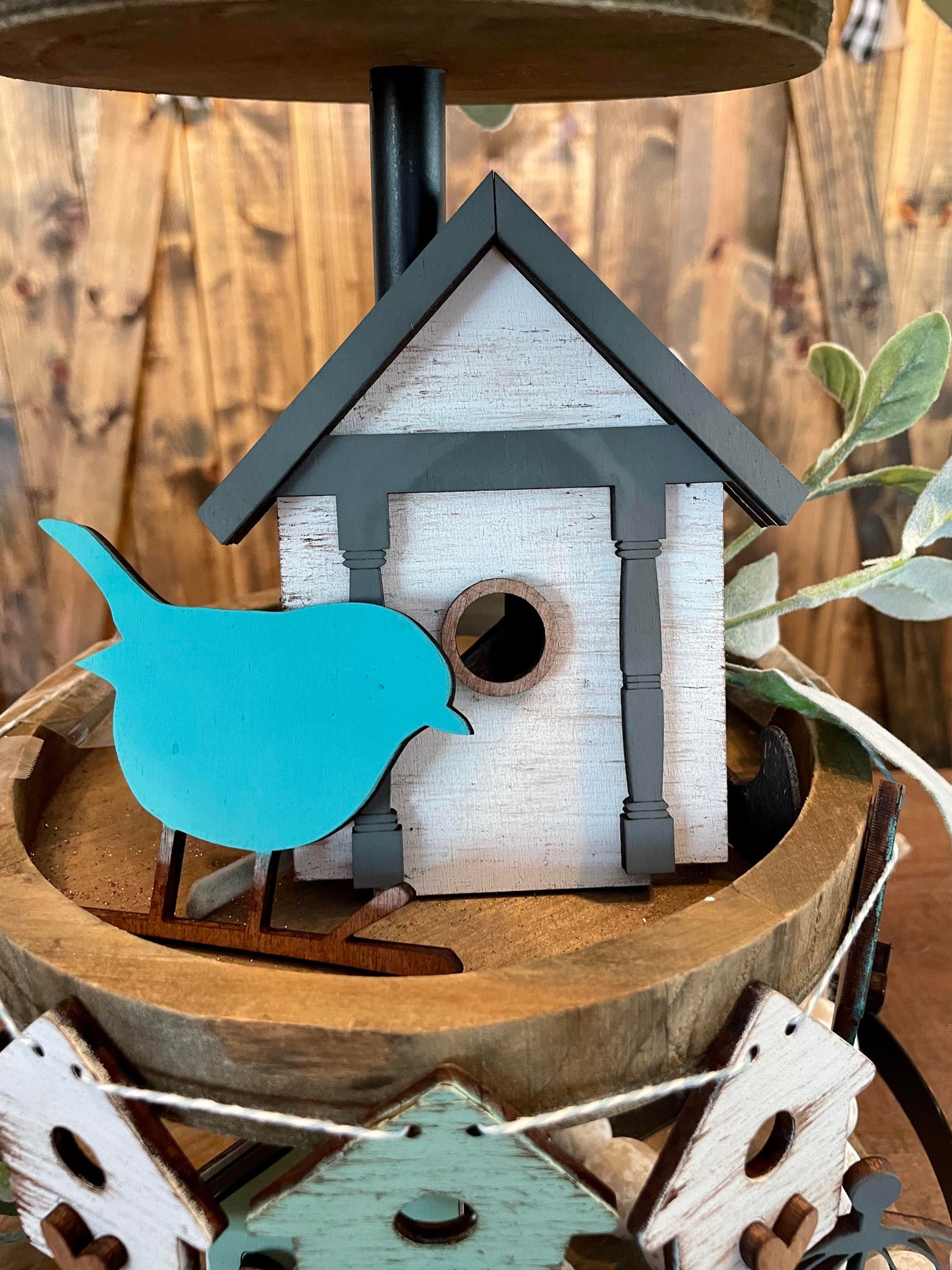3D Tiered Tray Decor - Bird House