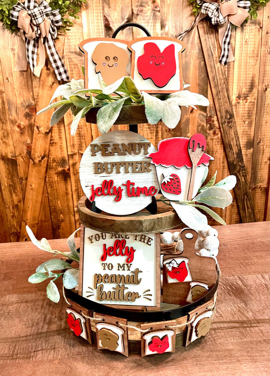 3D Tiered Tray Decor - Peanut butter and Jelly