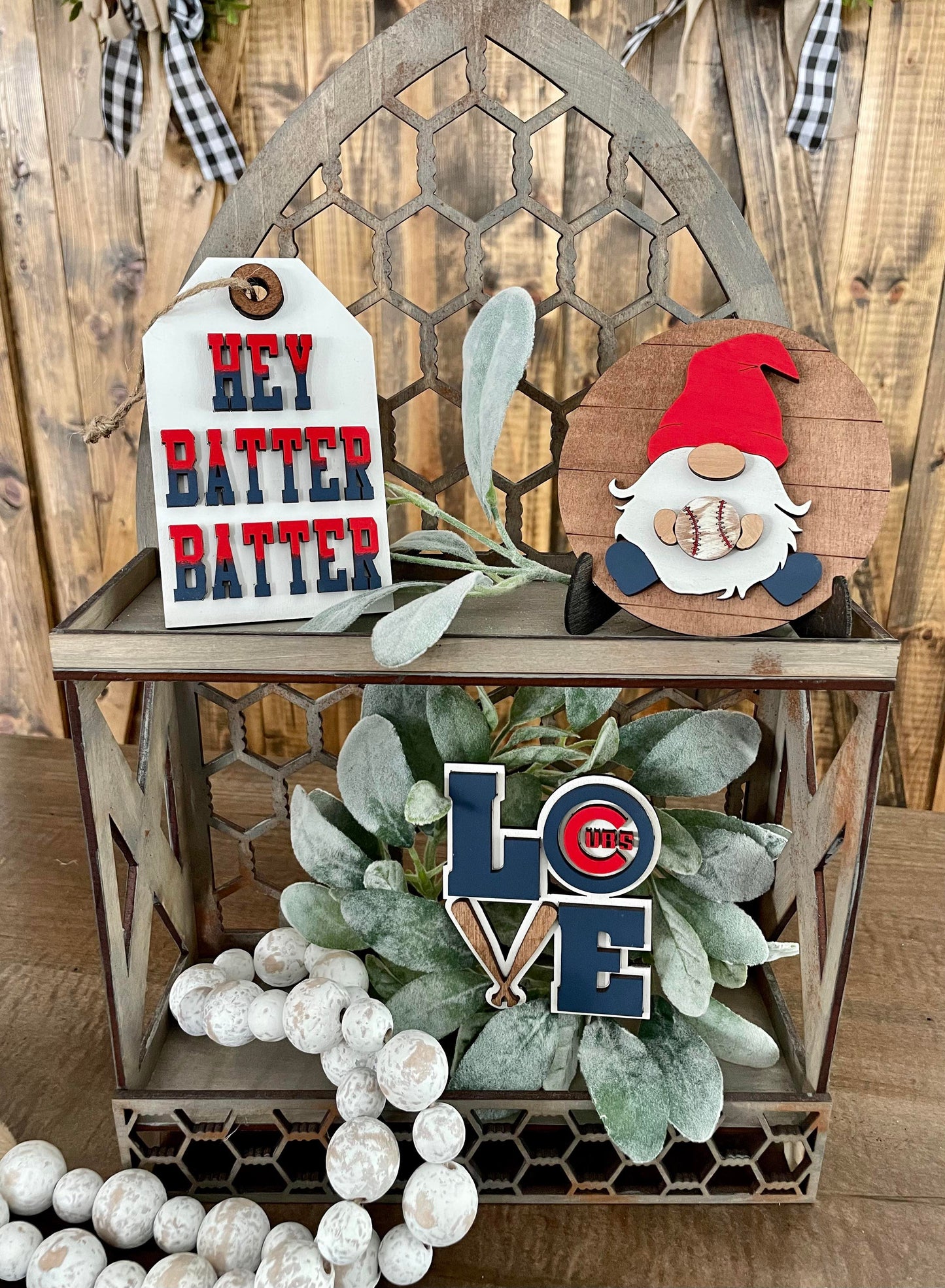 3D Tiered Tray Decor - St Louis Cardinals or Cubs