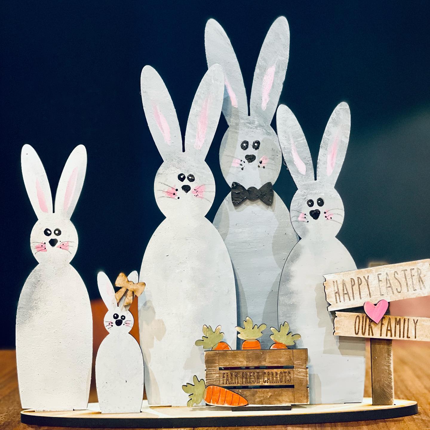 3D Standin Bunny Family