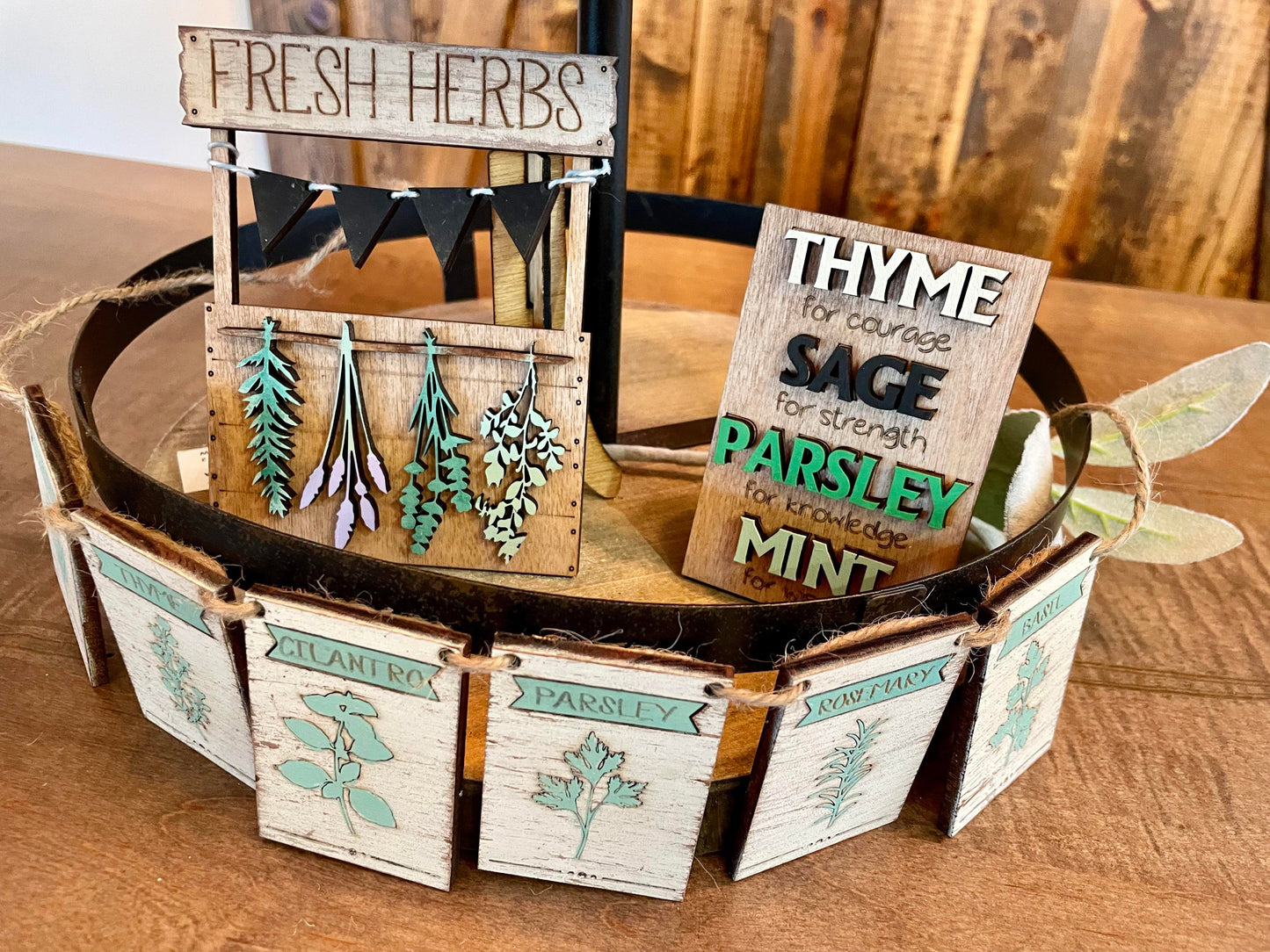 3D Tiered Tray Decor - Herbs