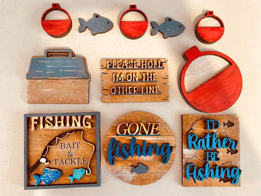3D Tiered Tray Decor - Fishing with Bobbers