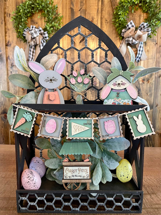 3D Tiered Tray Decor - Bunny Carrot Patch
