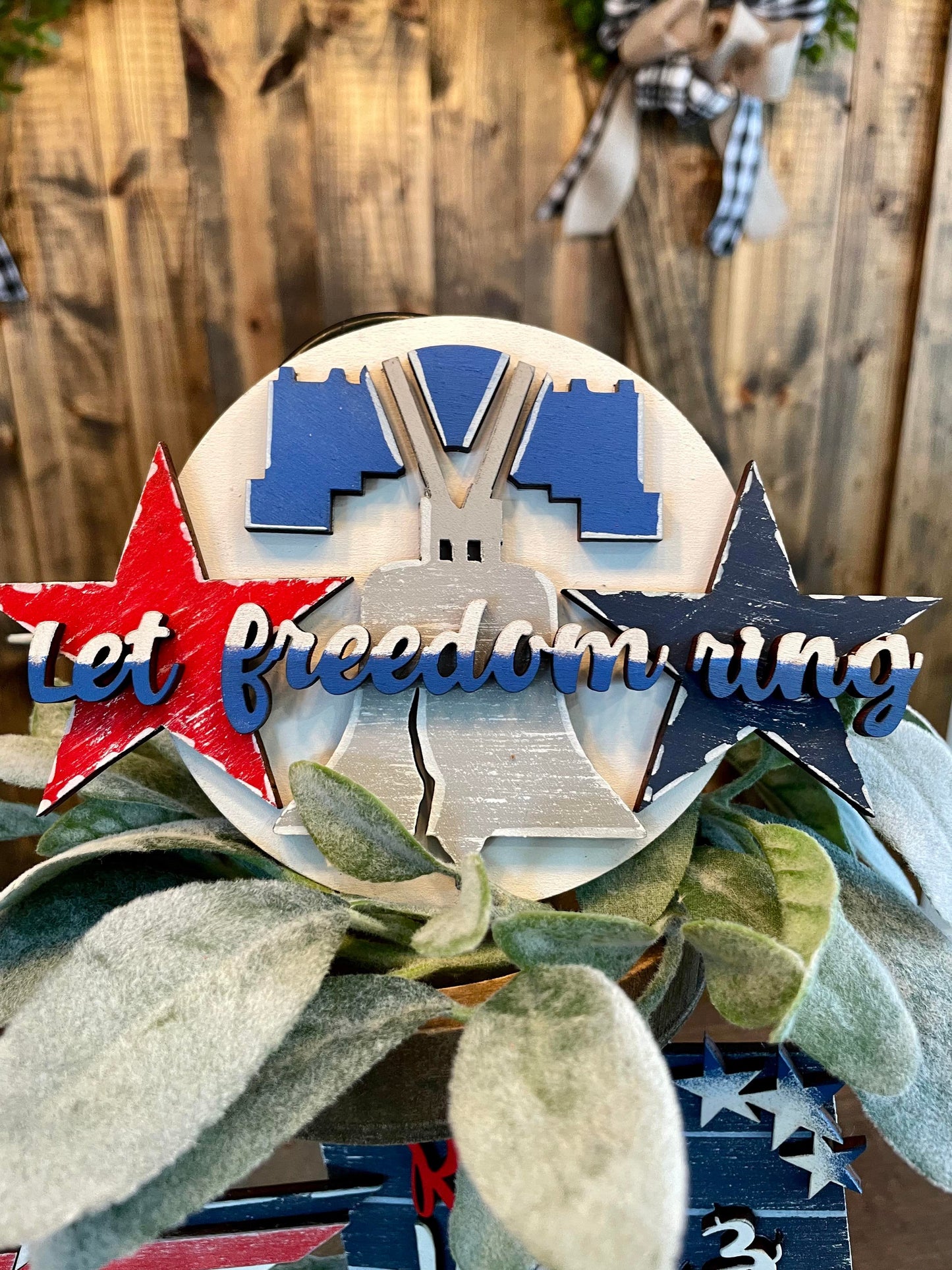 3D Tiered Tray Decor - Let Freedom Ring