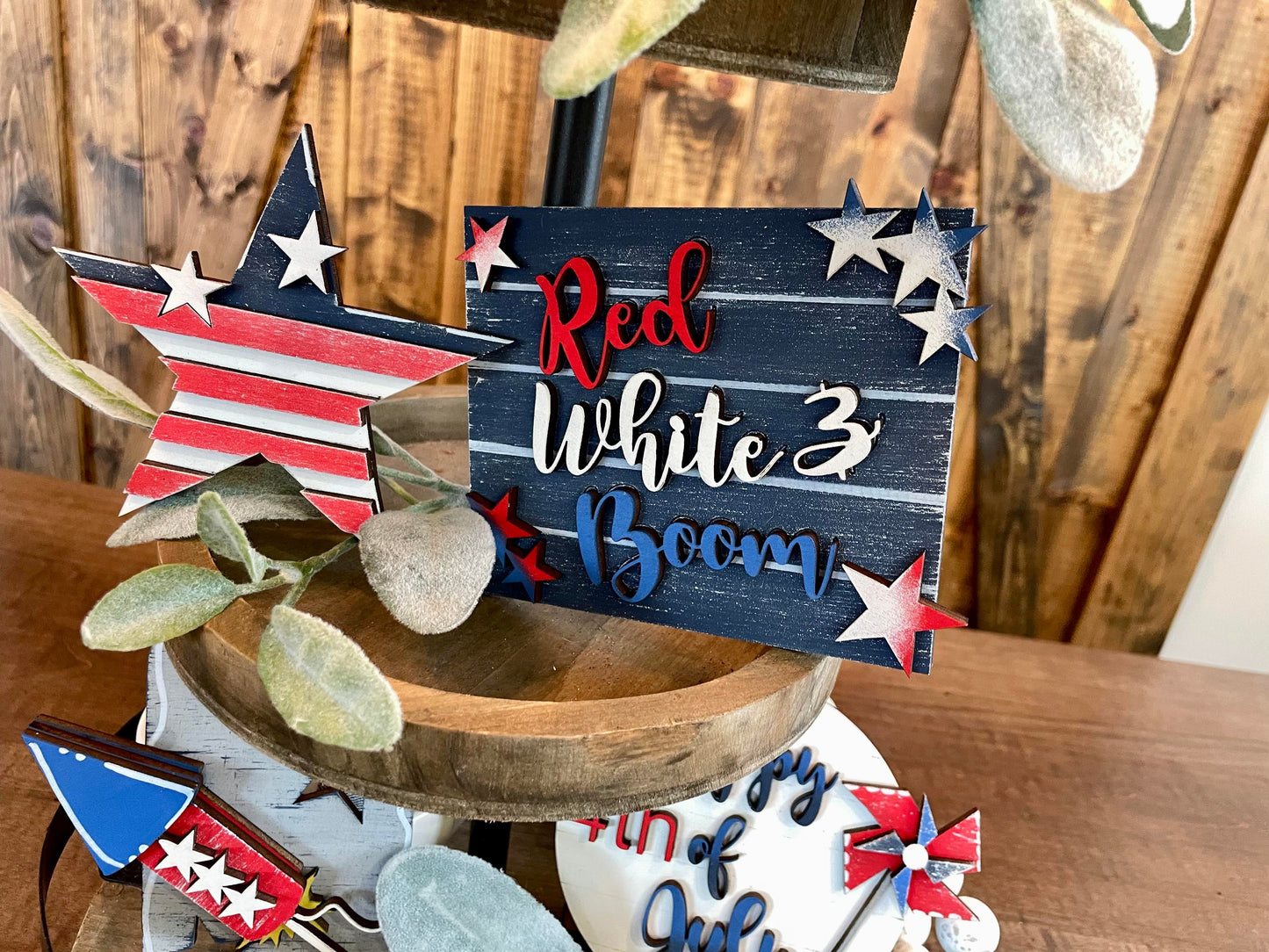 3D Tiered Tray Decor - Let Freedom Ring