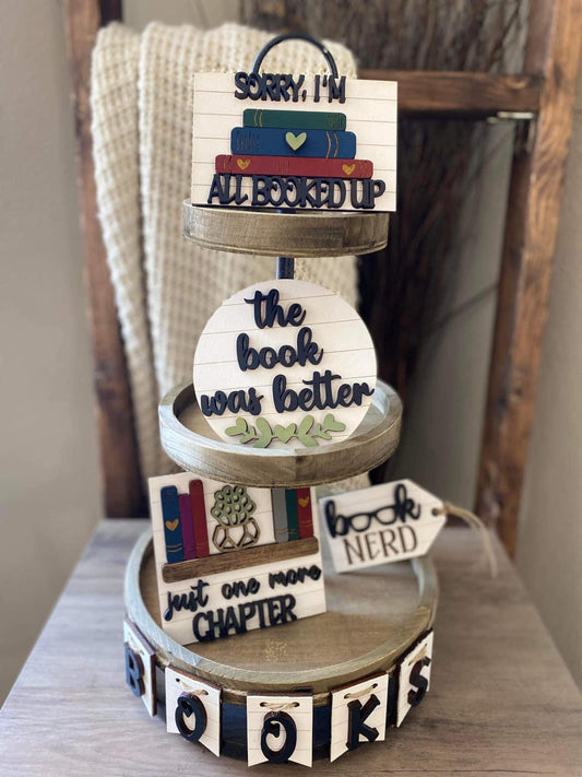 3D Tiered Tray Decor - Books