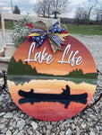3D Door hanger - Lake Life with Canoe