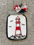 Door Hanger Lighthouse Mason Jar