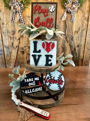 3D Tiered Tray Decor - Baseball - Take me out to the Ballgame