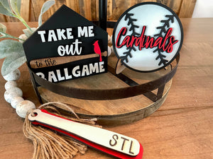 3D Tiered Tray Decor - Baseball - Take me out to the Ballgame