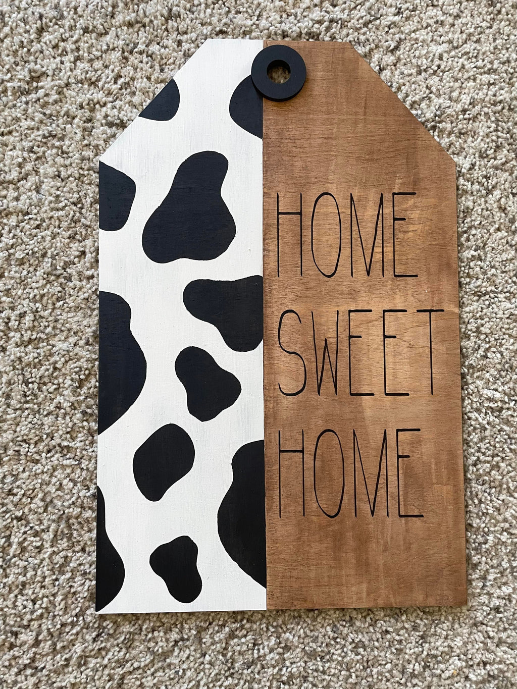 3D Door hanger - Home Sweet Home Cow
