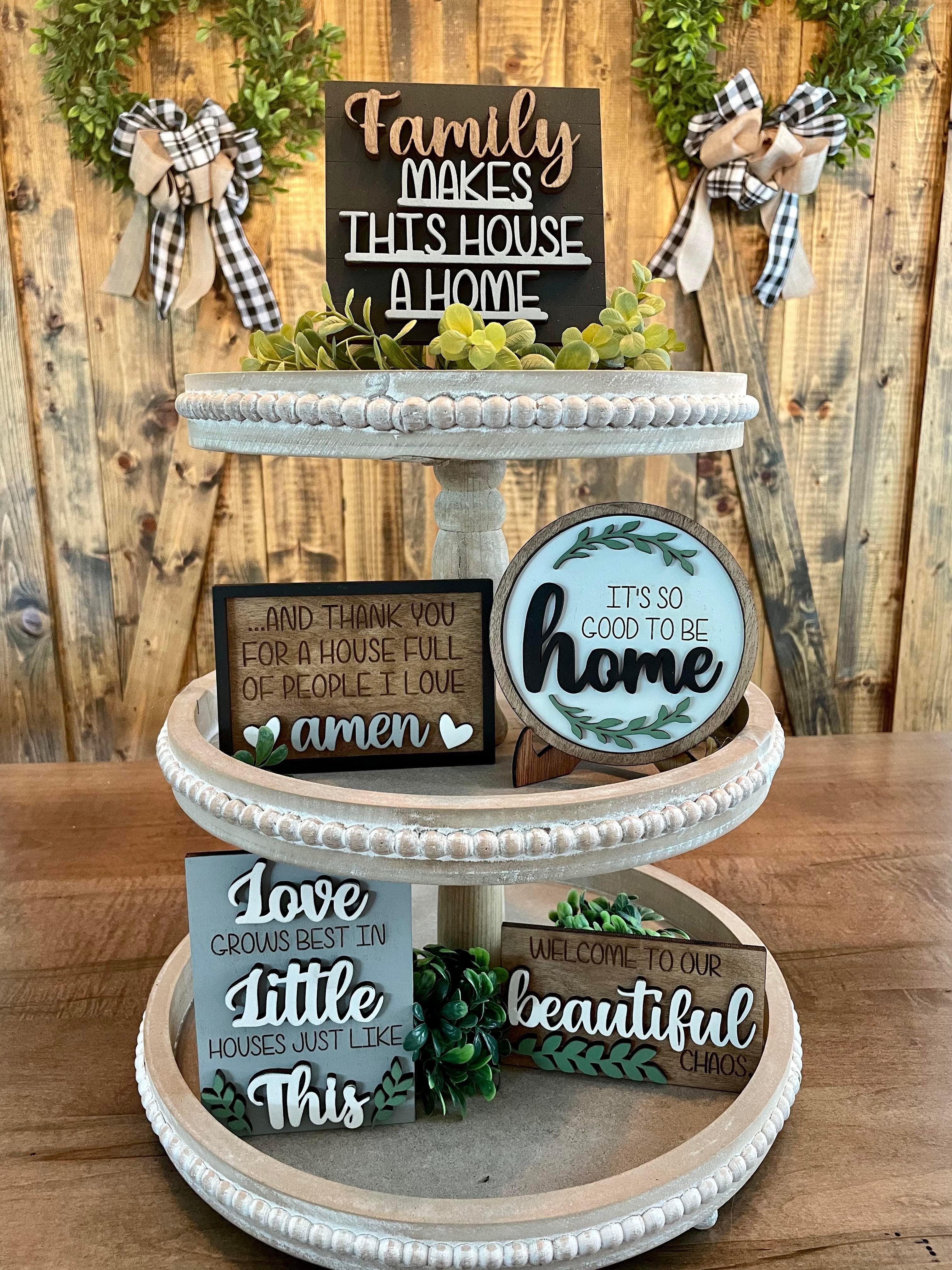 3D Tiered Tray Decor - Family Home