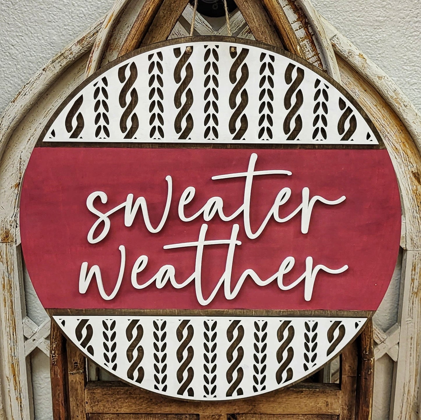 3D Door hanger - Sweater Weather split sweater design