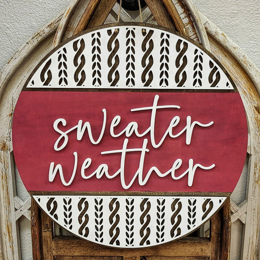 3D Door hanger - Sweater Weather split sweater design