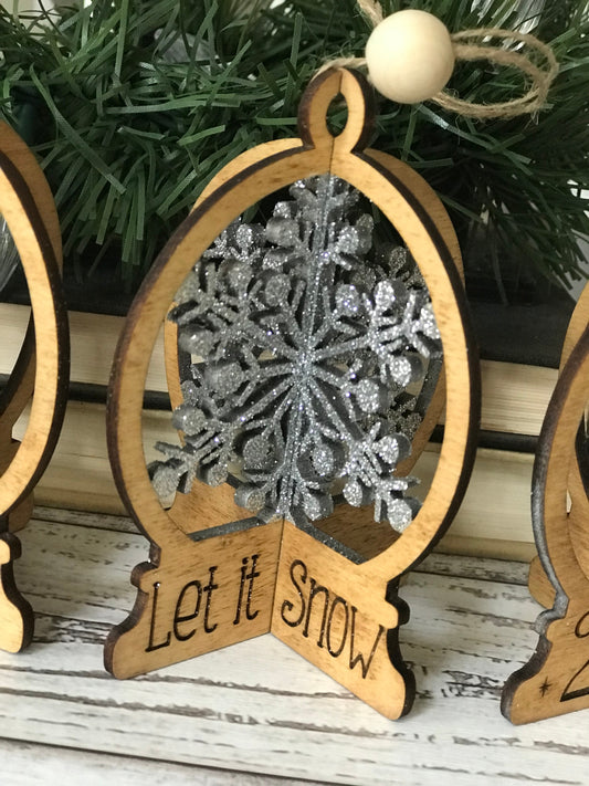 Ornament- Let it Snow with Snowflake