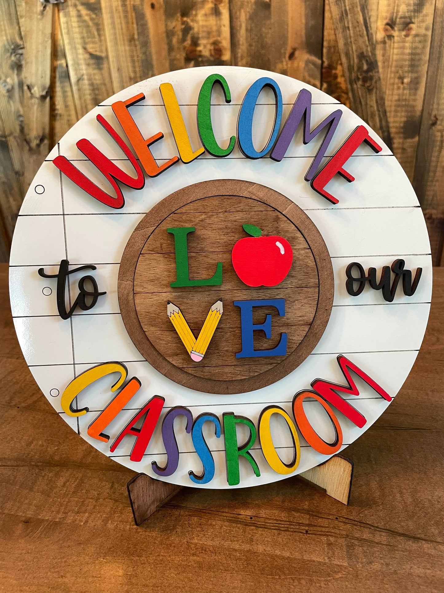 3D Interchangeable Welcome to our Classroom Round BASE