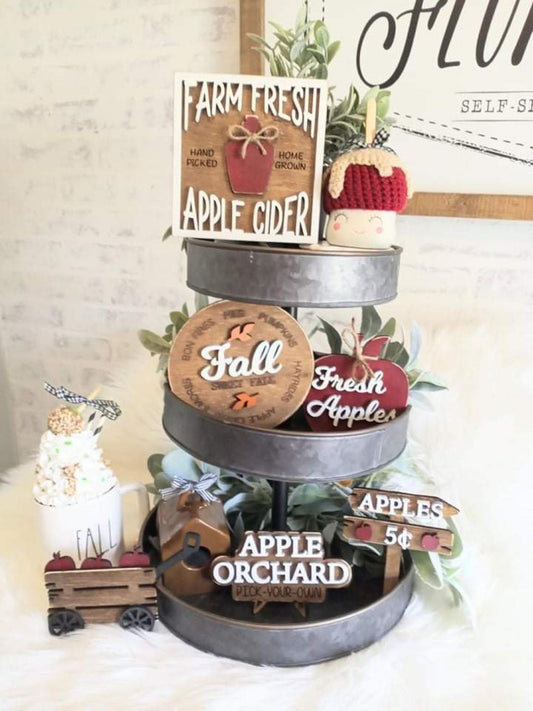 3D Tiered Tray Decor - Apple Cider