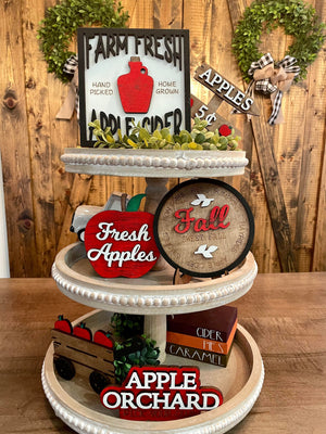 3D Tiered Tray Decor - Apple Orchard