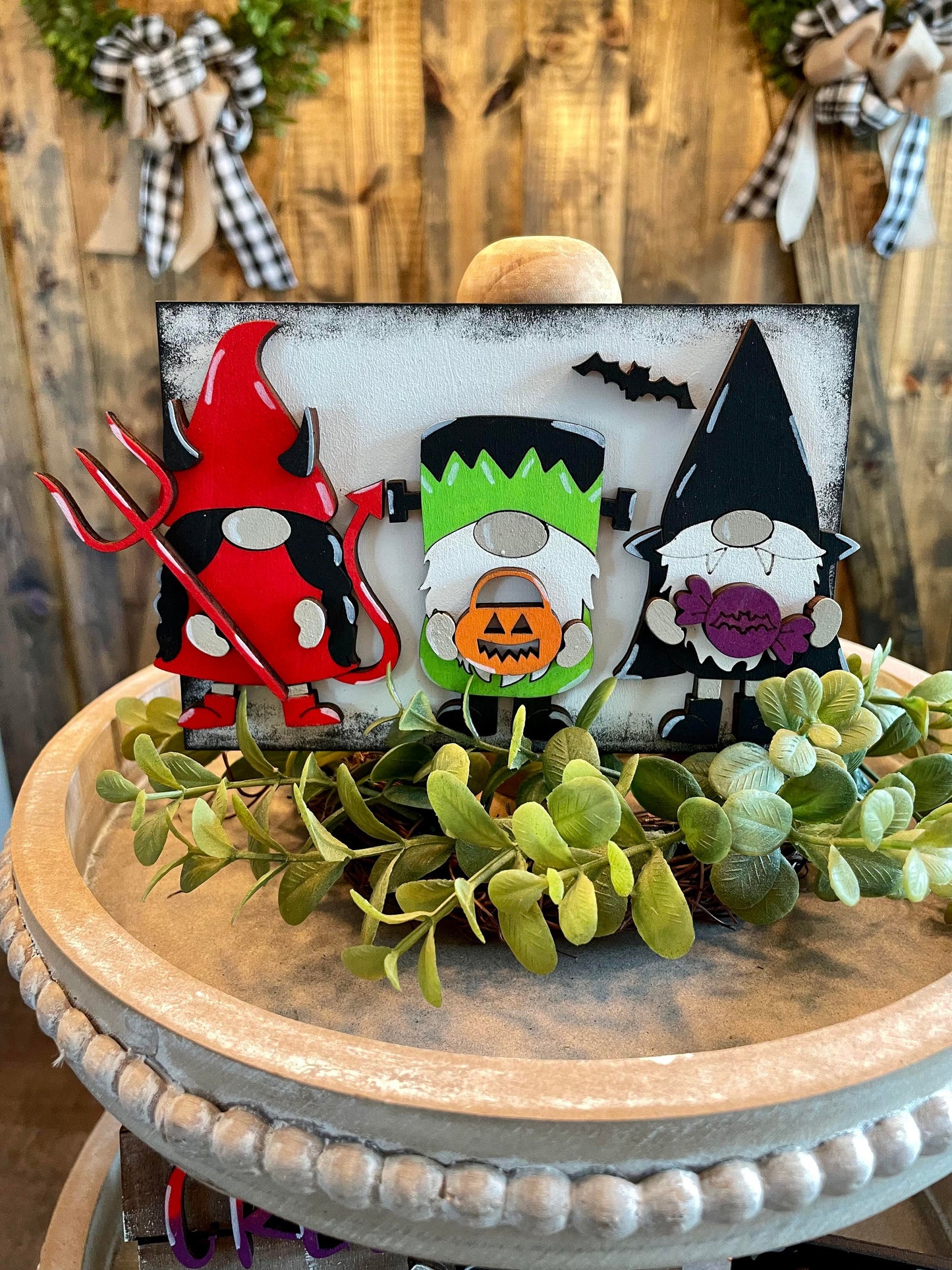 3D Tiered Tray Decor - Gnome Halloween