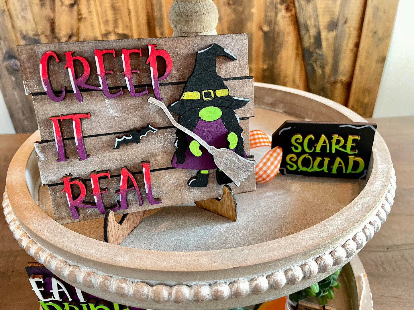 3D Tiered Tray Decor - Gnome Halloween
