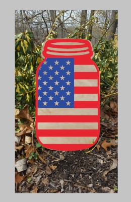 Door hanger Mason Jar American Flag