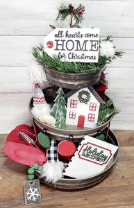 3D Tiered Tray Decor - All hearts come home for Christmas