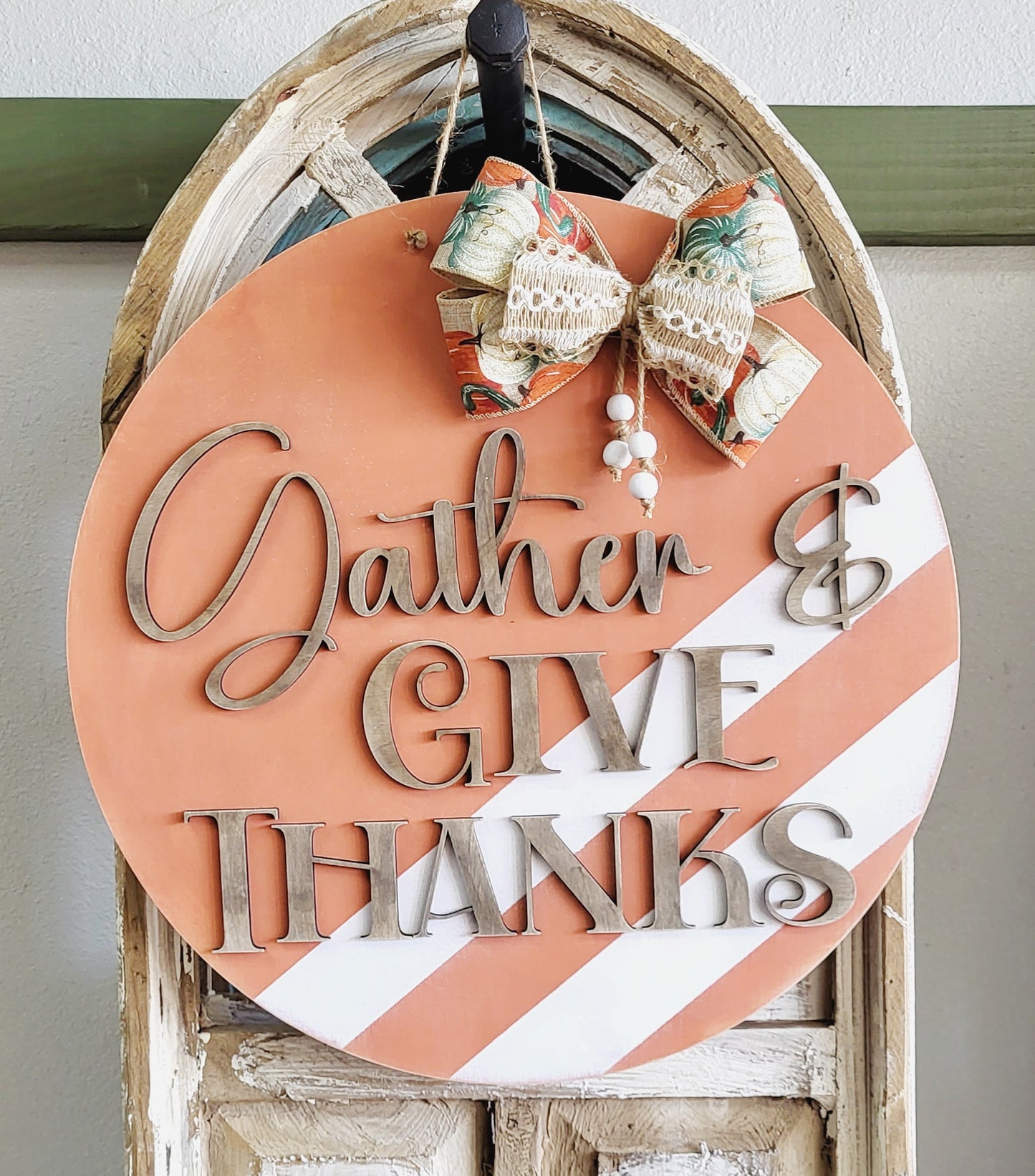 3D Door hanger - Gather and Give Thanks