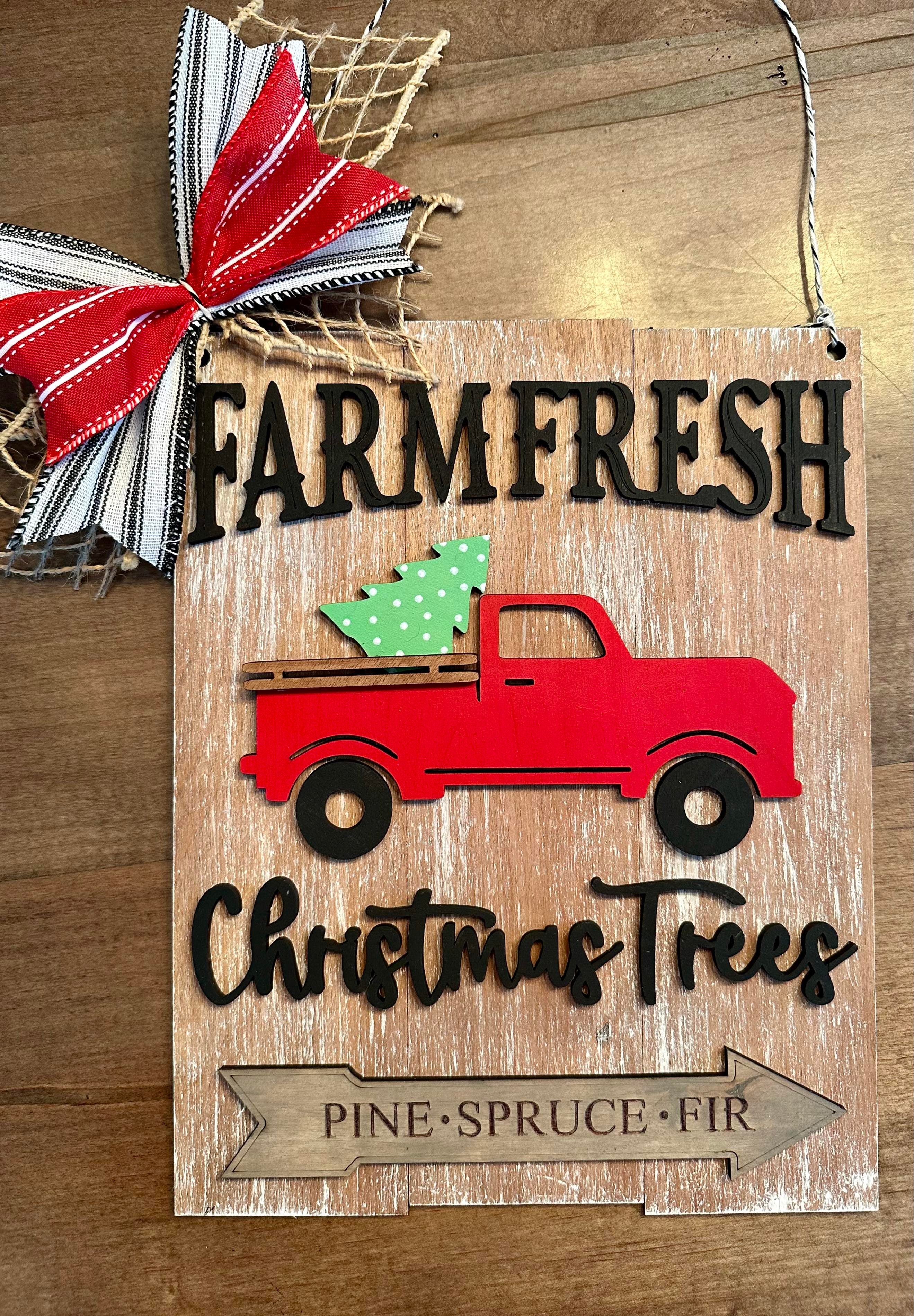 3D Farmfresh Christmas trees with truck