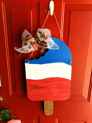 Door hanger Popsicle Hello Summer Reversible