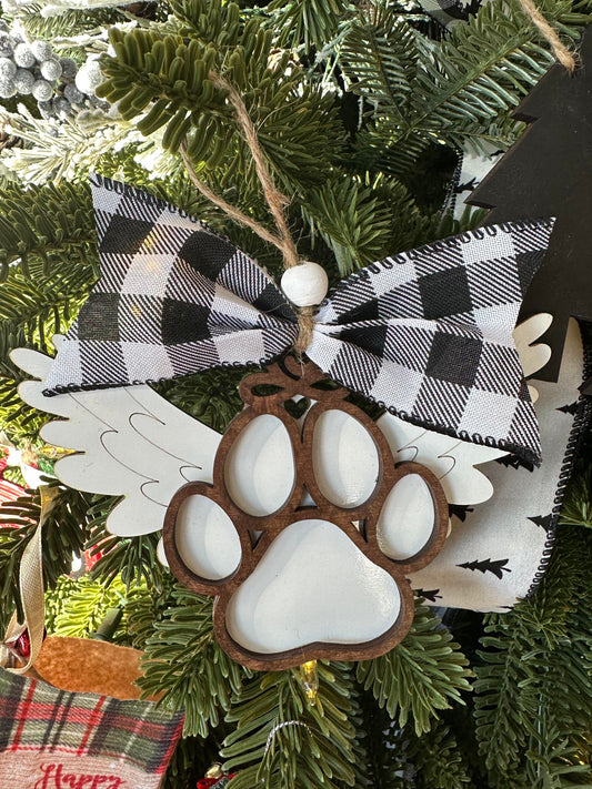 Ornament - Pawprint with wings