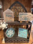 3D Tiered Tray Decor - Winter There's snow place like home