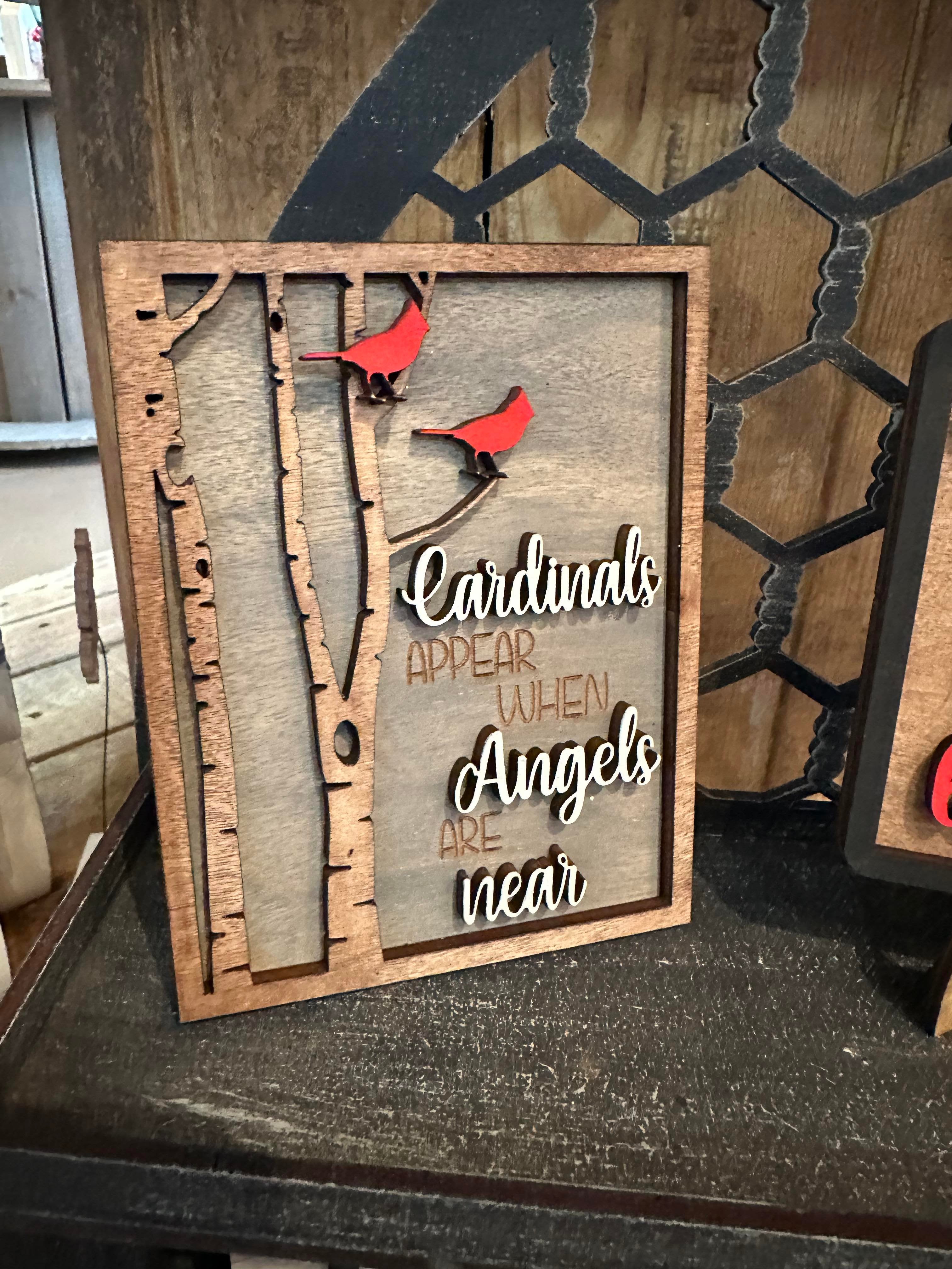 3D Tiered Tray Decor - Memorial with Cardinal