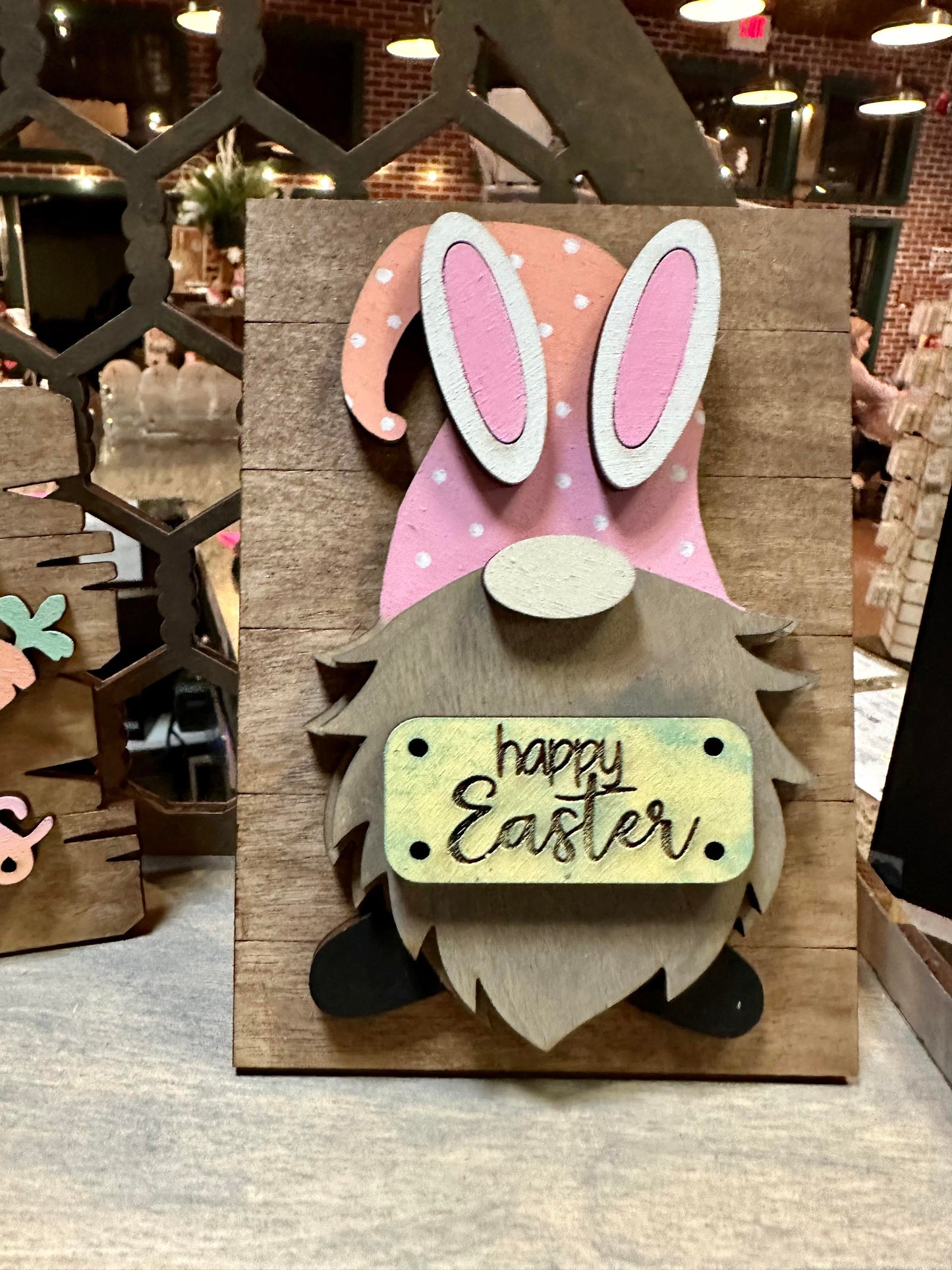 3D Tiered Tray Decor - Happy Easter Gnomes
