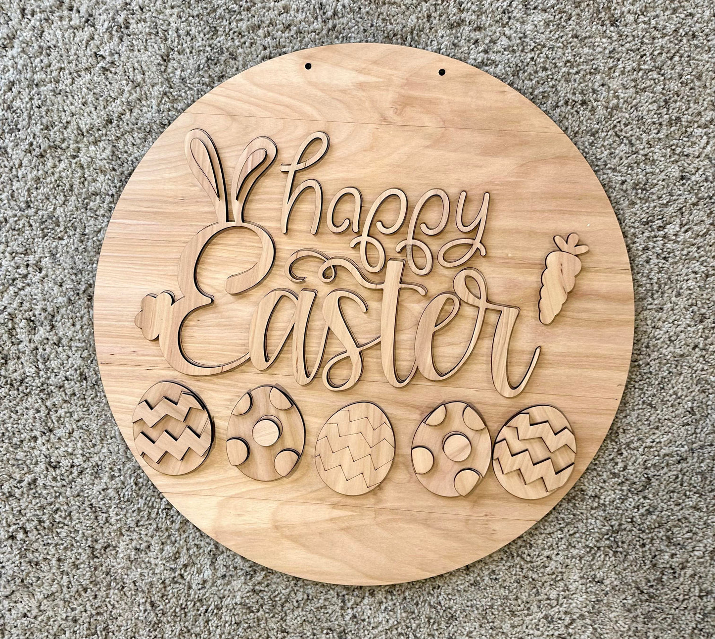 3D Door hanger - Happy Easter with Eggs