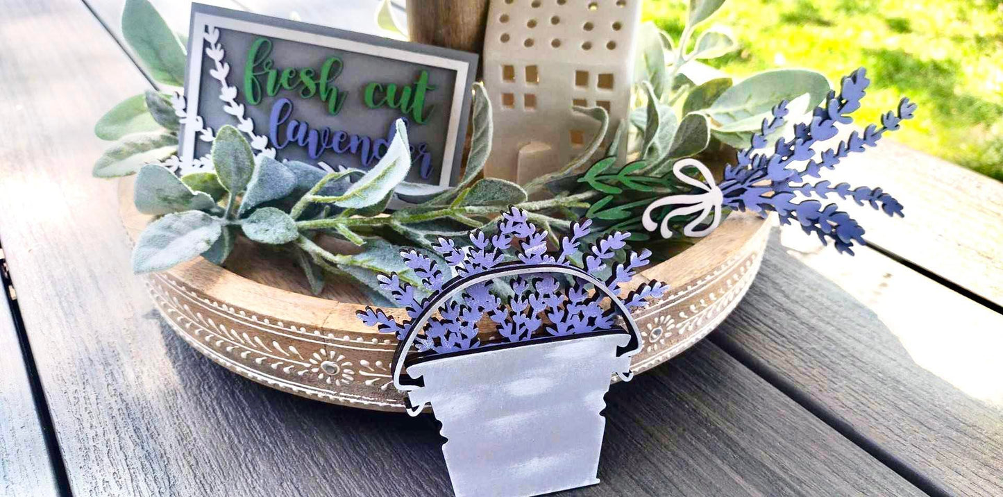 3D Tiered Tray Decor - Lavender