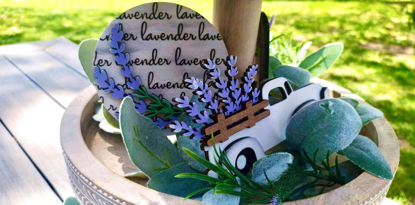 3D Tiered Tray Decor - Lavender