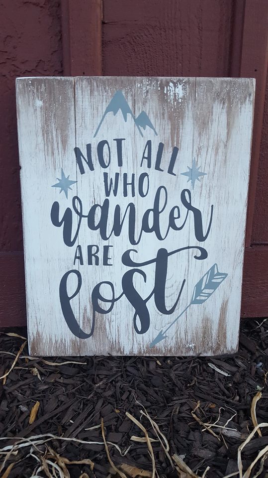 Not all who wonder are lost with arrow and mountain