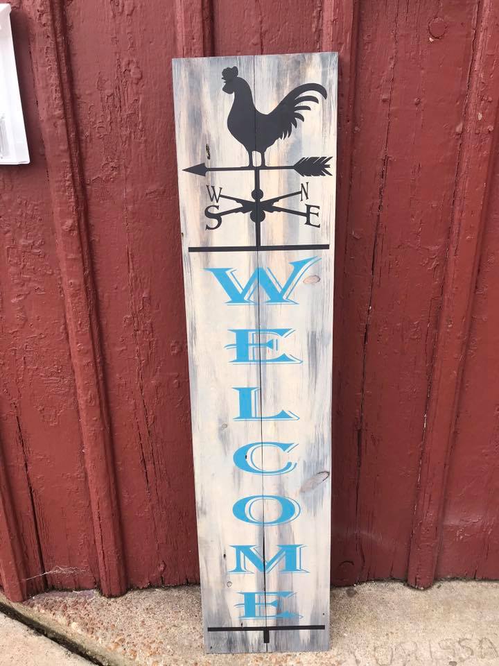 Welcome Rooster weathervane