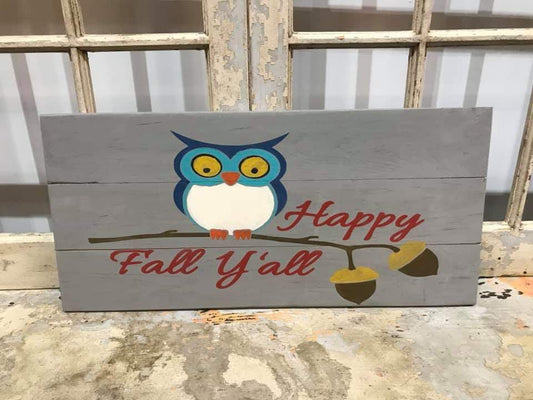 Happy Fall Y'all with owl