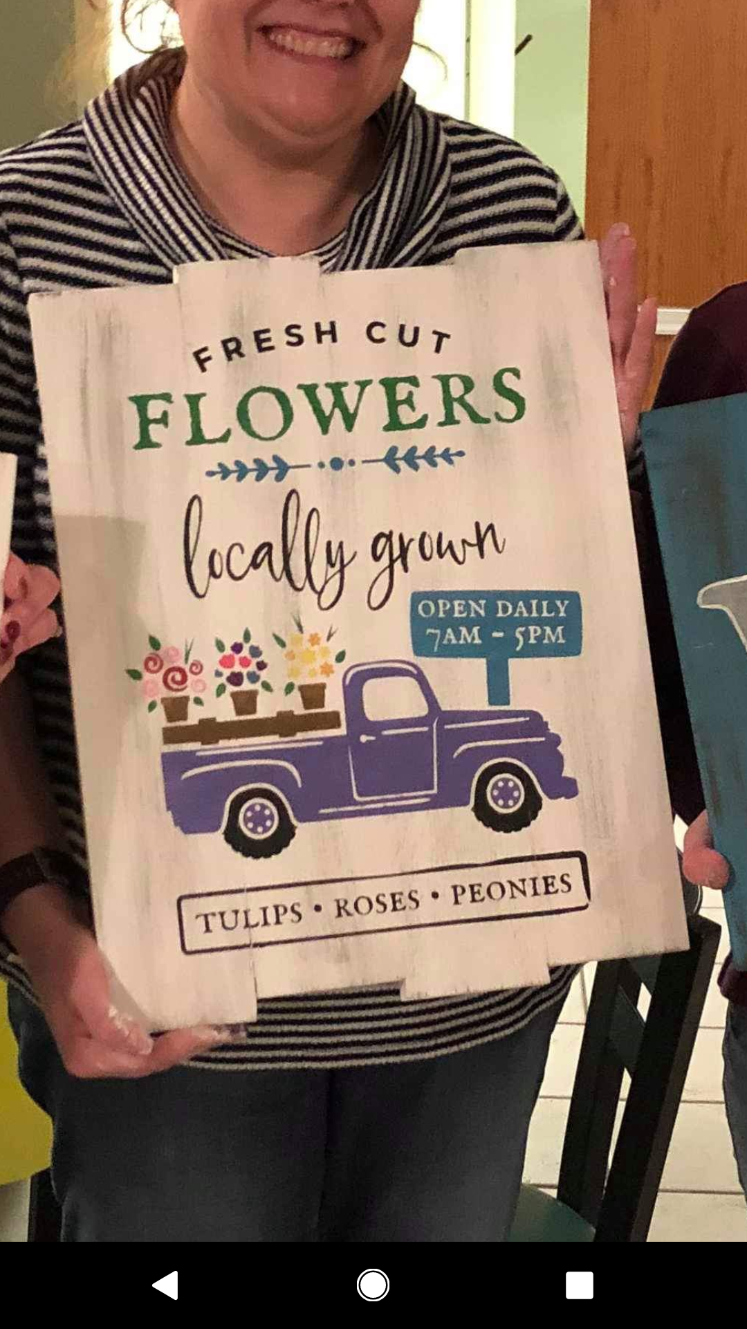 Fresh cut flowers with truck