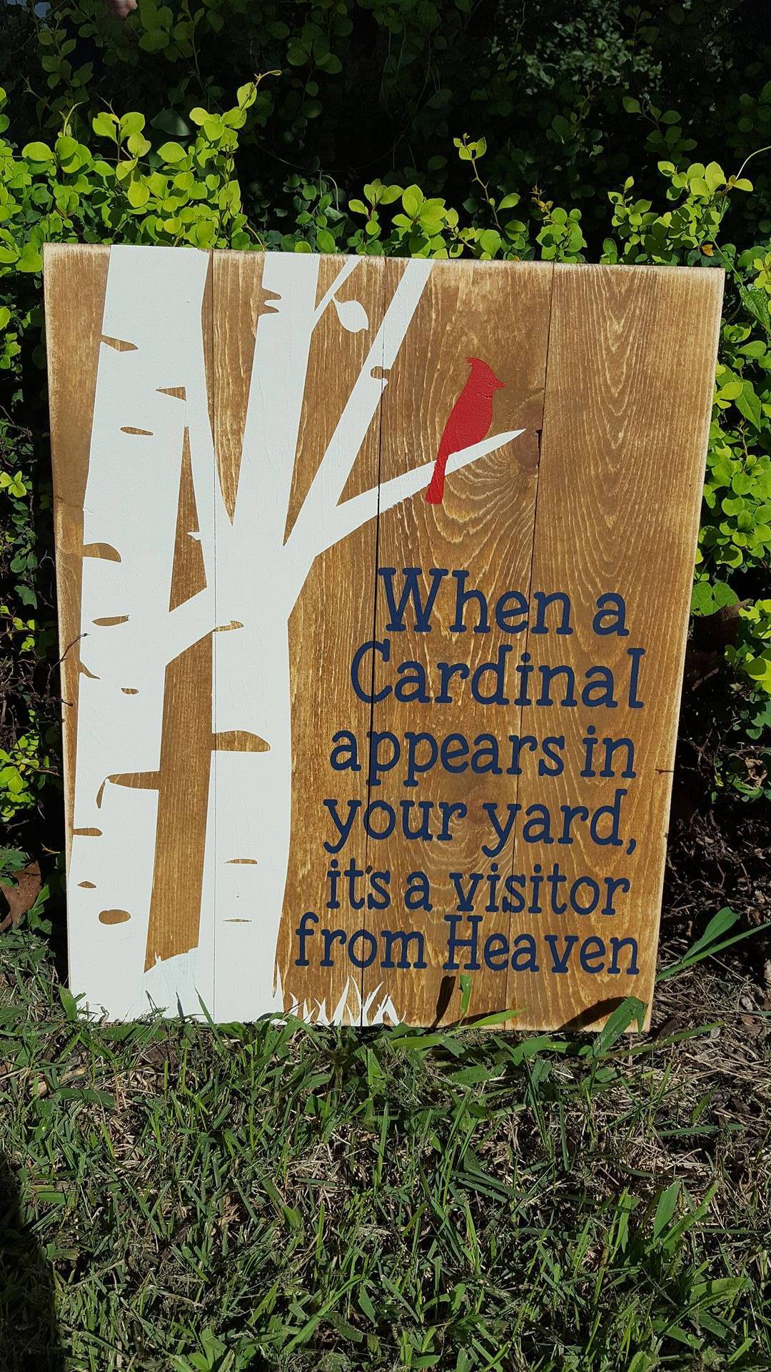 When a cardinal visits your yard vertical
