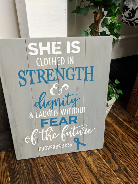 She is clothed in strength and dignity