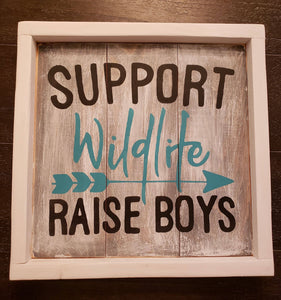 Support wildlife raise boys with arrow