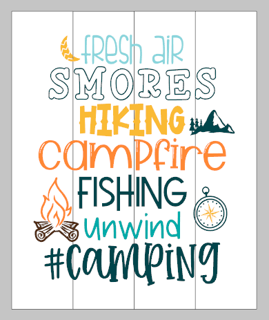 Fresh air Smores Hiking Campfire subway art
