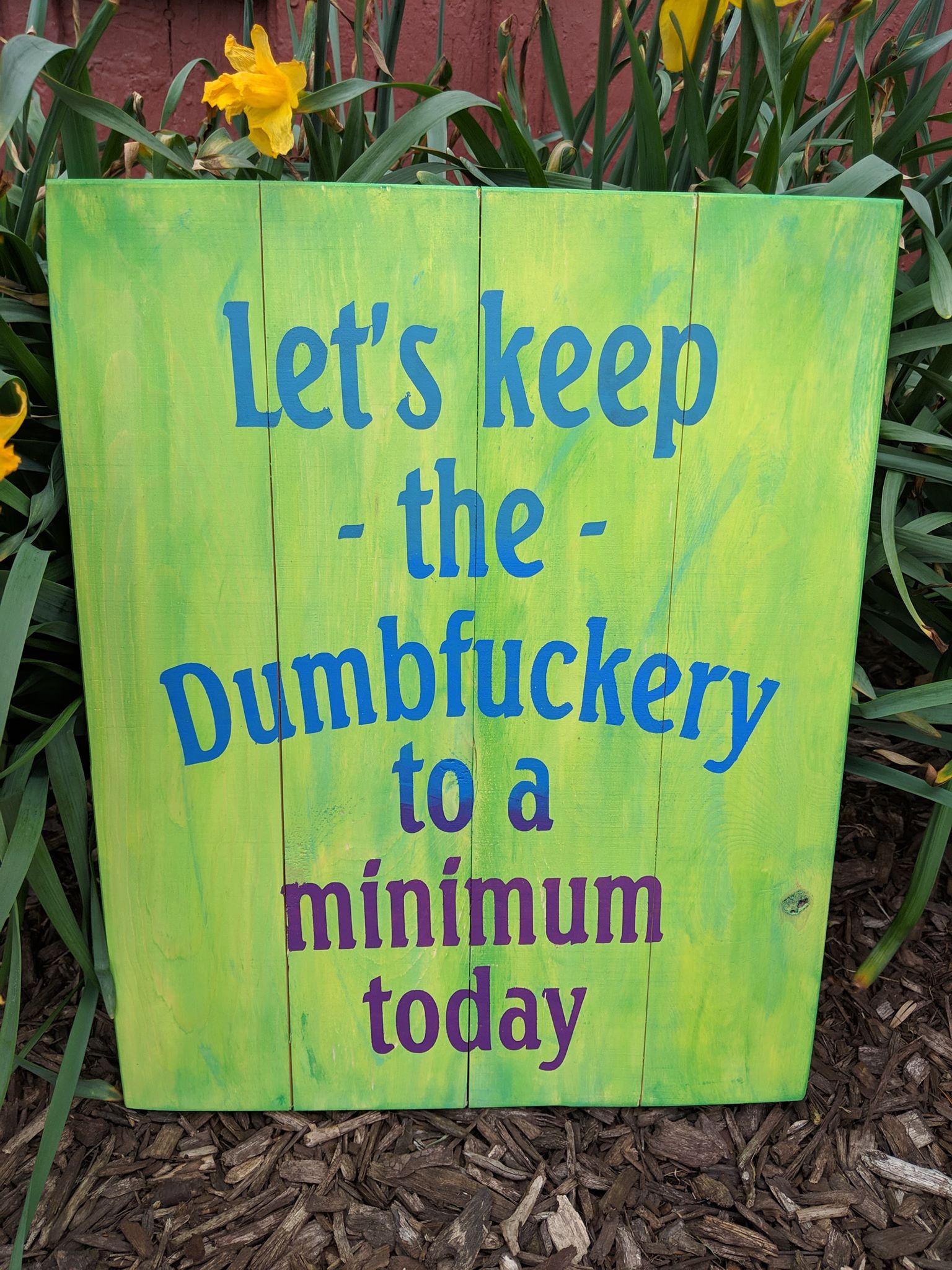 Let's Keep The Dumbfuckery To A Minimum Decorative Sign Home